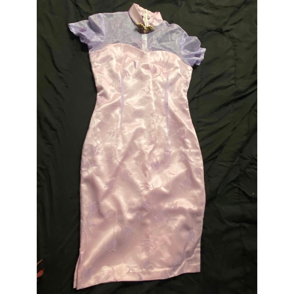 Unique Asian inspired dress lavender geisha dress size small